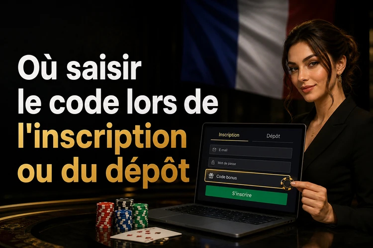 Où saisir le code lors de l'inscription ou du dépôt